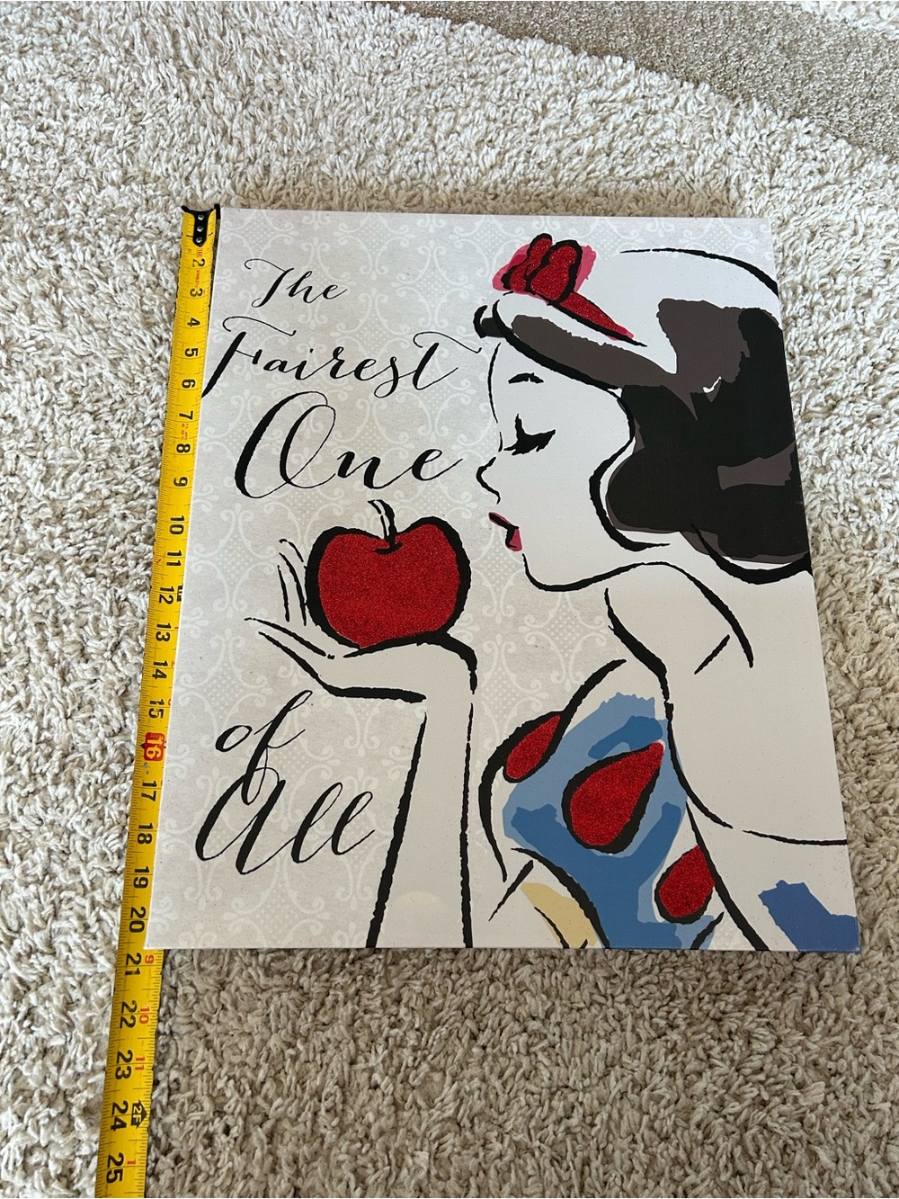 Disney Snow White  Fairest One of All Art Print canvas glitter wall art princes